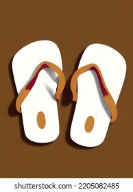 Close up pair of slippers isolated