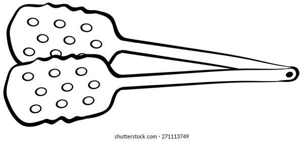 Close up pair of tongs