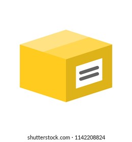 Close parcel box, flat design pixel perfect icon
