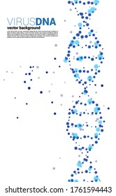 Close up particle virus around DNA structure background. Concept for Hereditary disease and illness.