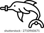 Close up of patient interacting with therapy robot dolphin concept as A macro image captures a therapy robot dolphin responding to a patients hand gestures. The camera focuses on the fluid movements and interactive features highlighting innovative aquatic themed pet therapy in futuristic settings. in Photo Stock Concept , copy space for advertisement or banner with Photo Realistic as high Quality Detail --ar 7:2