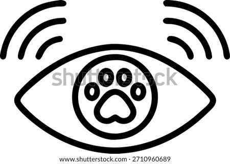 Close up of pets eye with embedded biometric sensor concept as A macro image captures a pets eye featuring a tiny embedded biometric sensor. The camera zooms in on the eye and the sensor symbolizing advanced technology enhancing the familys connection to their pets health and wellbeing. in Photo Stock Concept , copy space for advertisement or banner with Photo Realistic as high Quality Detail --ar 7:2
