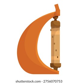 Close up of phin, stringed instrument from thailand, featuring wooden cylinder and orange soundbox, showcasing thai musical heritage
