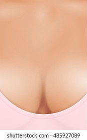 Close up picture of  breast, vector illustration