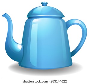 Close up plain design of blue kettle