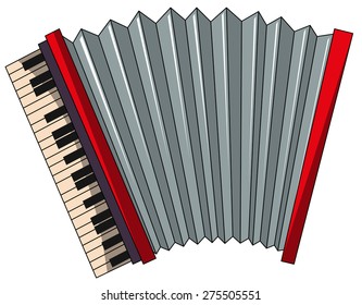 Close up plain red accordion