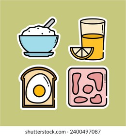A close up of a plate of food with a cup of juice is a vibrant image perfect for food blogs, recipe websites, restaurant menus, and healthy lifestyle 