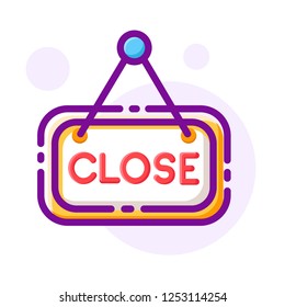 Close plate vector illustration in line color design