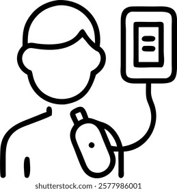 Close up portrait of tech savvy healthcare professional using smart diagnostic tool with copy space concept as A close up portrait of a tech savvy healthcare professional using a s