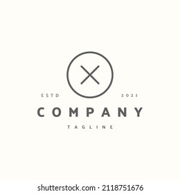 Close premium icon sign symbol. Hipster vintage logo design vector illustration