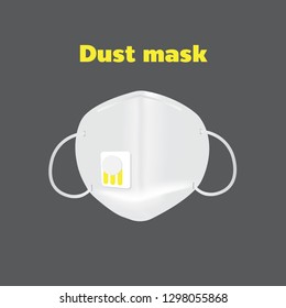 close up of protective mask on white background vector