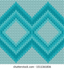 Close up rhombus argyle knitting texture geometric seamless pattern. Ugly sweater knit tricot  fabric print. Classic warm seamless knitted pattern. Handicraft backdrop.