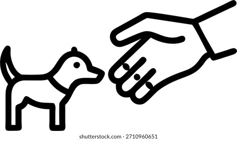 Close-up de cão de terapia robótica tocando conceito de mão de pacientes como uma macro captura um cão de terapia robótica gentilmente tocando uma mão de pacientes. A câmera focaliza os detalhes intrincados do design de robôs e da mão humana destacando a fusão de tecnologia e conforto em momentos futuristas de terapia para animais de estimação.