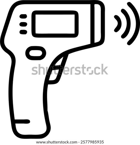 Close up of robotic thermometer measuring body temperature concept as A macro image focusing on a robotic thermometer measuring a patients body temperature symbolizing automation i