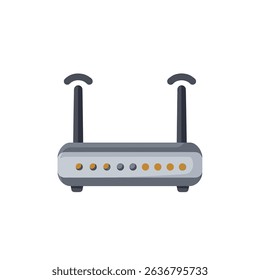 Close Up of a Router with Two Antennas Wireless Internet Connectivity Device