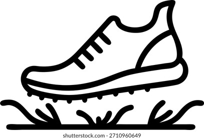 Primer plano del concepto Running Shoes on Grass como una foto macro de zapatillas de running de colores brillantes que hacen contacto con el césped durante una carrera al aire libre. La cámara captura el movimiento y la textura de los zapatos y la hierba con un amplio espacio para copiar sobre el funcionamiento físico al aire libre y la resistencia. en Foto Stock Concepto, espacio de copia para publicidad o Anuncio con Foto Realista como detalle de alta calidad --ar 7:2