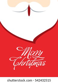 Close up of Santa Claus beard on red background