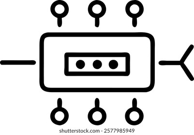 Close up of secure data encryption hardware with copy space concept as A close up of secure data encryption hardware modules on a futuristic device emphasizing the hardware aspect