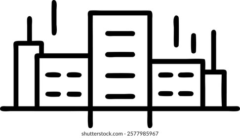 Close up of server racks forming a cityscape silhouette concept as A macro photograph of server racks arranged to create the silhouette of a city skyline symbolizing the backbone o