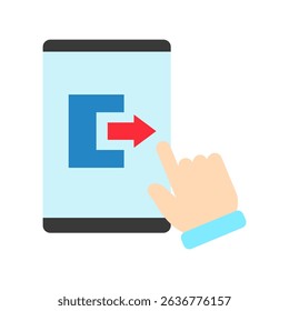 Close Session flat color, mini illustration icon. use for modern concept, print, UI, UX kit, web and app development. Vector related to account management, ecommerce, banking and finance.