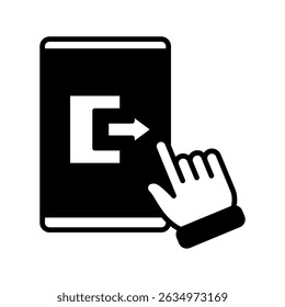 Close Session glyph, mini illustration icon. use for modern concept, print, UI, UX kit, web and app development. Vector related to account management, ecommerce, banking and finance.