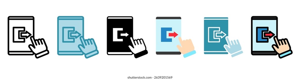Close Session multi style, mini illustration icon. use for modern concept, print, UI, UX kit, web and app development. Vector related to account management, ecommerce, banking and finance.

