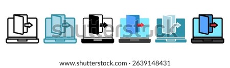 Close Session multi style, mini illustration icon. use for modern concept, print, UI, UX kit, web and app development. Vector related to account management, ecommerce, banking and finance.


