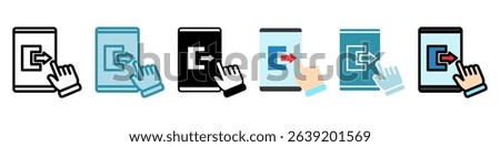 Close Session multi style, mini illustration icon. use for modern concept, print, UI, UX kit, web and app development. Vector related to account management, ecommerce, banking and finance.

