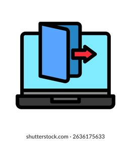 Close Session outline color, mini illustration icon. use for modern concept, print, UI, UX kit, web and app development. Vector related to account management, ecommerce, banking and finance.