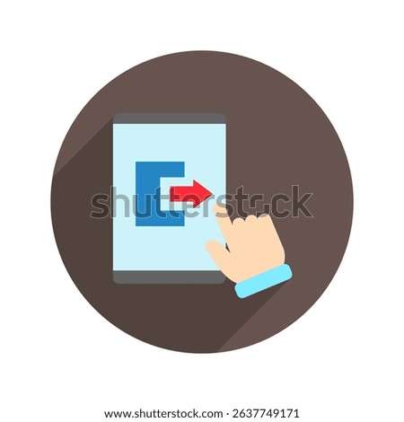 Close Session rounded flat color, mini illustration icon. use for modern concept, print, UI, UX kit, web and app development. Vector related to account management, ecommerce, banking and finance.