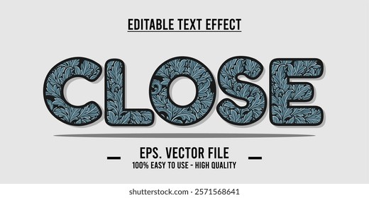 Close shop typography word art illustration, poster, editable text effect, file EPS