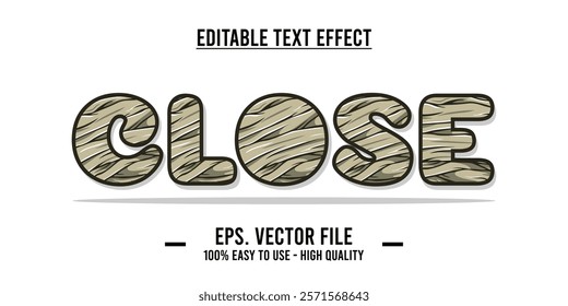 Close shop typography word art illustration, poster, editable text effect, file EPS