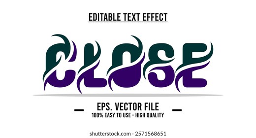 Close shop typography word art illustration, poster, editable text effect, file EPS