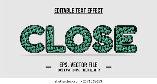 Close shop typography word art illustration, poster, editable text effect, file EPS