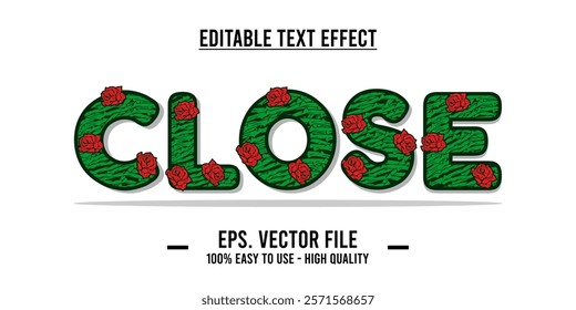 Close shop typography word art illustration, poster, editable text effect, file EPS