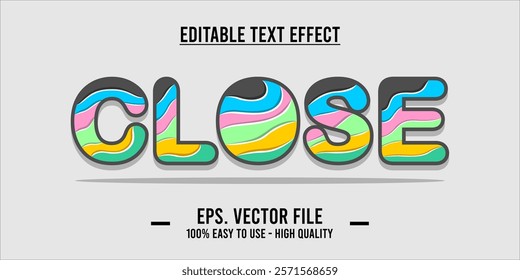 Close shop typography word art illustration, poster, editable text effect, file EPS