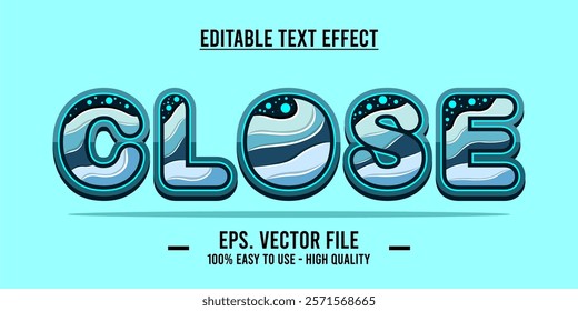 Close shop typography word art illustration, poster, editable text effect, file EPS