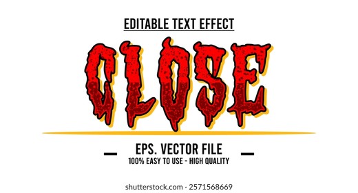 Close shop typography word art illustration, poster, editable text effect, file EPS