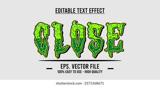 Close shop typography word art illustration, poster, editable text effect, file EPS