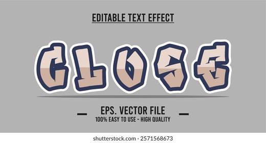 Close shop typography word art illustration, poster, editable text effect, file EPS