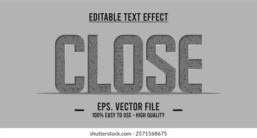 Close shop typography word art illustration, poster, editable text effect, file EPS