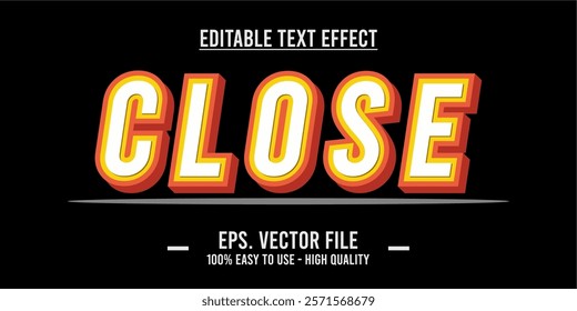 Close shop typography word art illustration, poster, editable text effect, file EPS