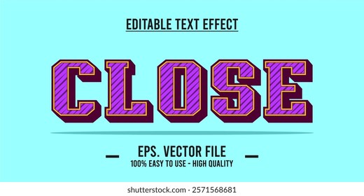 Close shop typography word art illustration, poster, editable text effect, file EPS