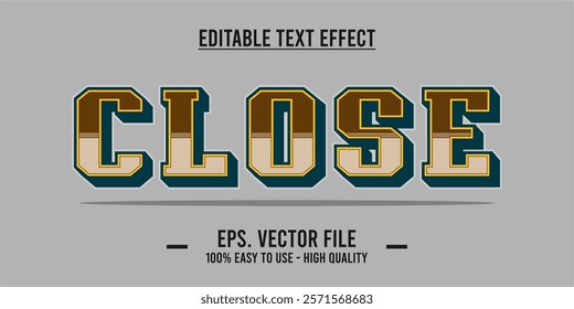 Close shop typography word art illustration, poster, editable text effect, file EPS