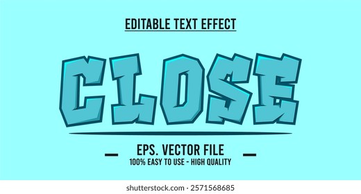 Close shop typography word art illustration, poster, editable text effect, file EPS