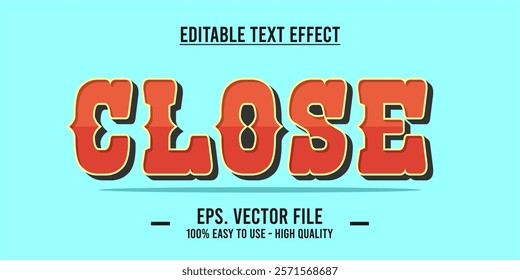 Close shop typography word art illustration, poster, editable text effect, file EPS