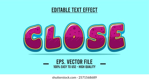 Close shop typography word art illustration, poster, editable text effect, file EPS