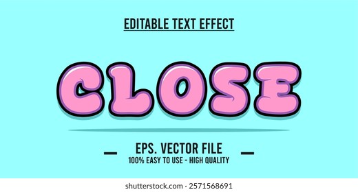 Close shop typography word art illustration, poster, editable text effect, file EPS