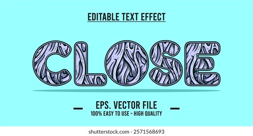 Close shop typography word art illustration, poster, editable text effect, file EPS