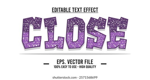 Close shop typography word art illustration, poster, editable text effect, file EPS